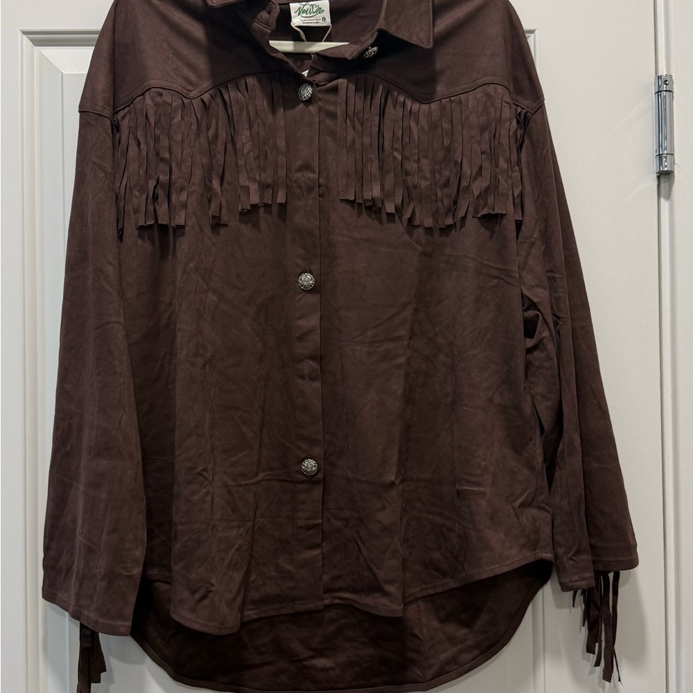 Urban Outfitters Brown Fringe Jacket - Picture 3 of 5
